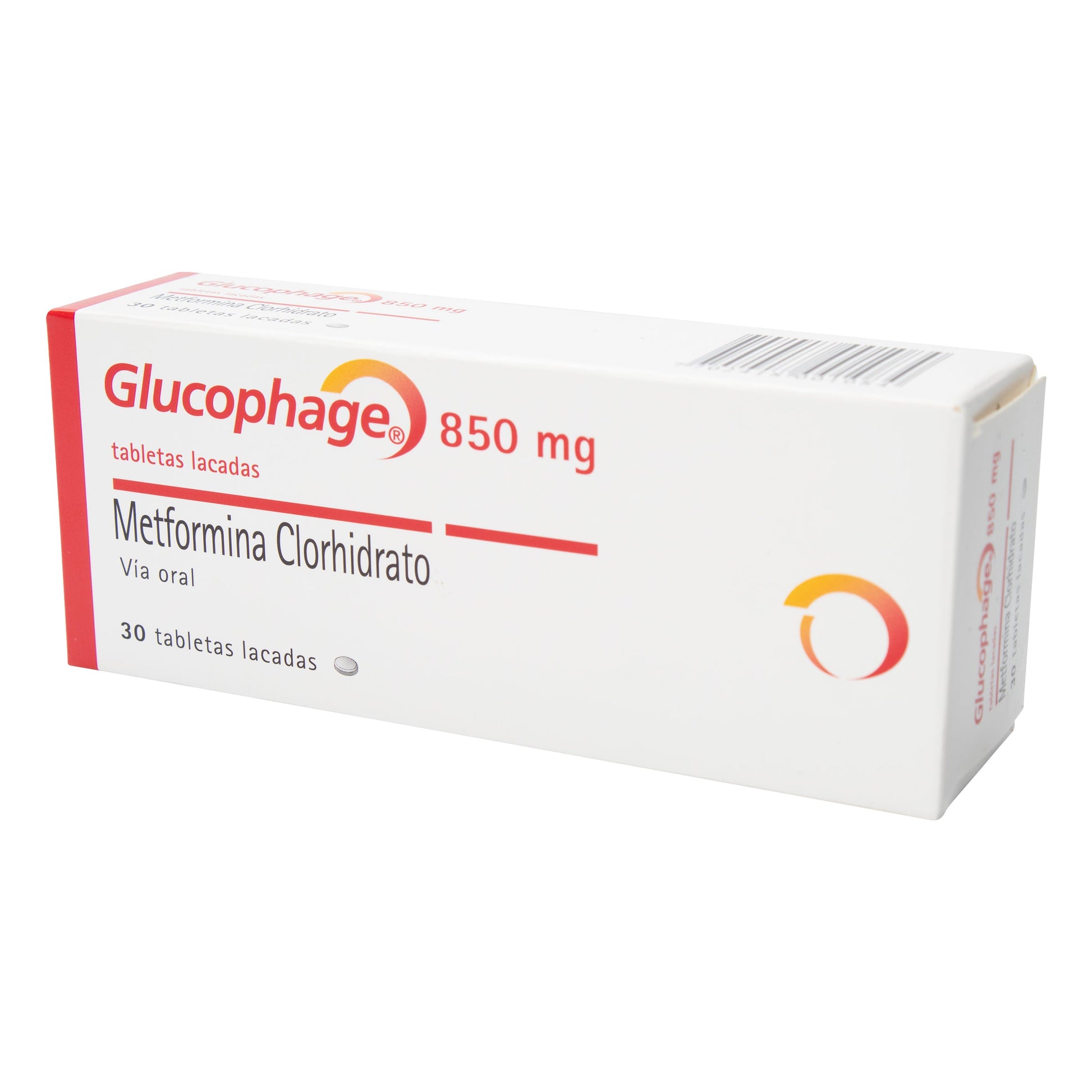 gLUCOPHAGE 850 mg 30 Tabletas (3%+)(pae)