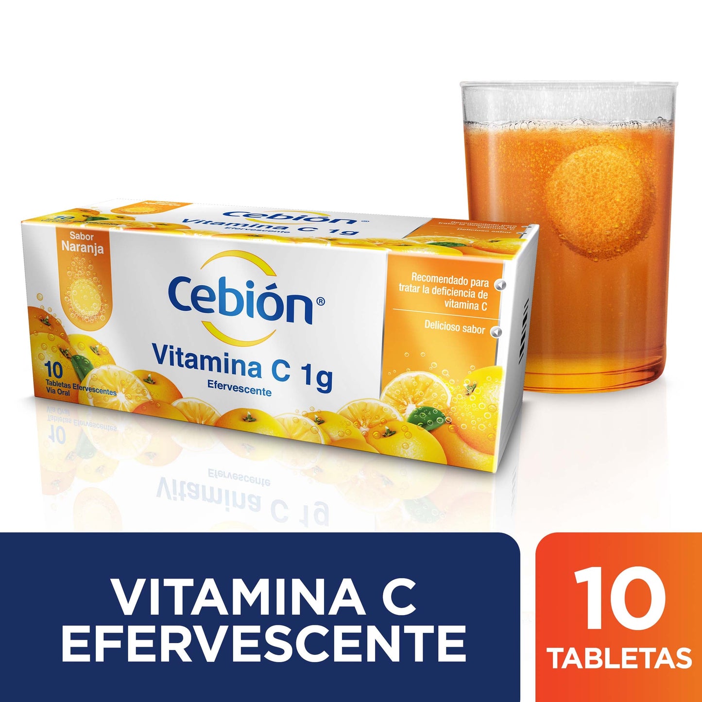 Cebion 1 gr 10 Tabletas Eferves.naranja
