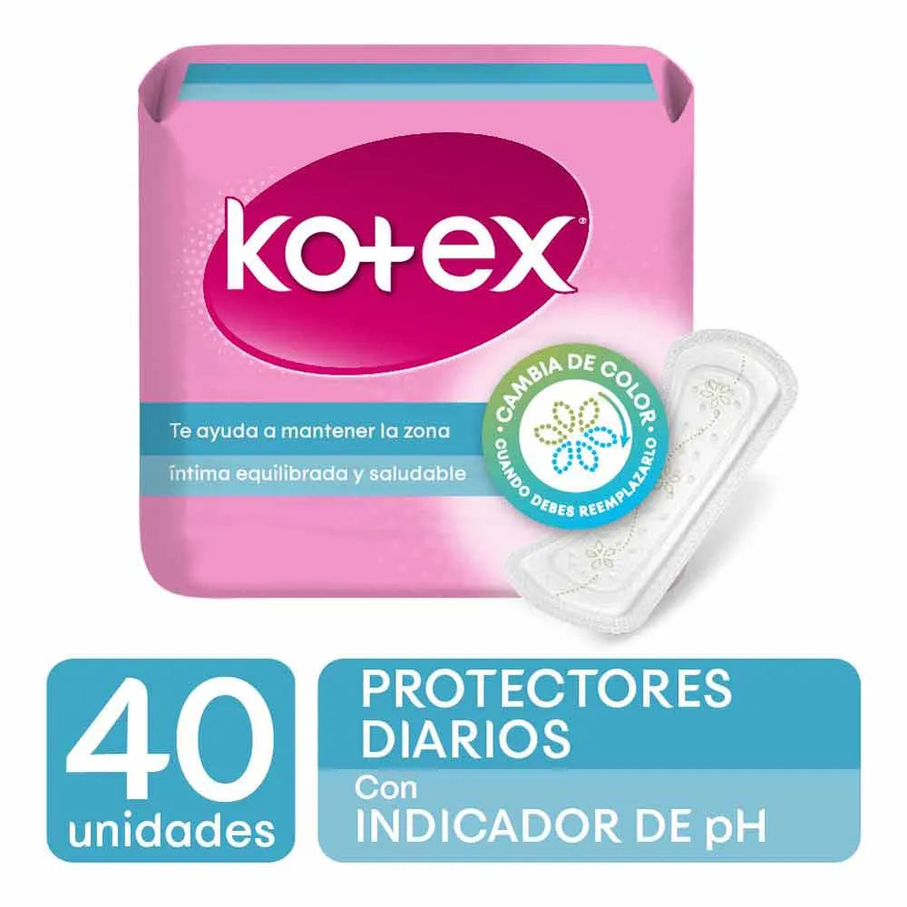 Protector diarios Kotex Indicador Ph 40 Unidades