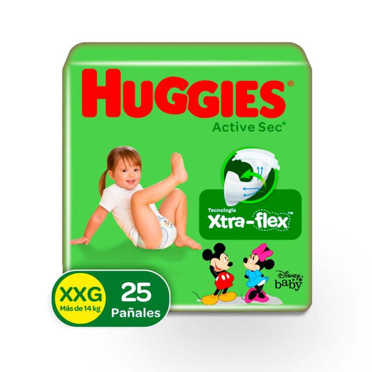 Pan . Huggies Active Sec Et.5 Xxg 25 Unidad