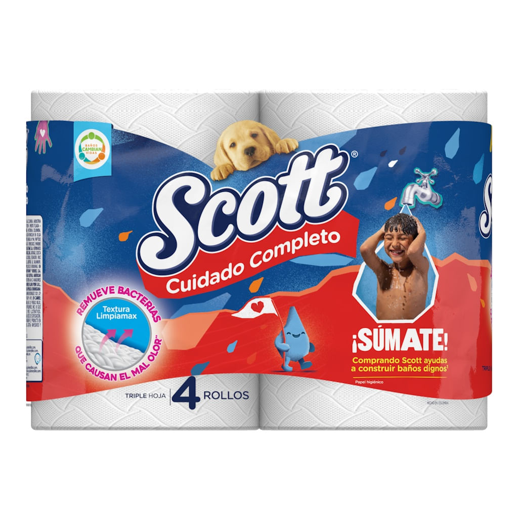 Papel Higiénico Scott Cuidado Completo 4 Unidades