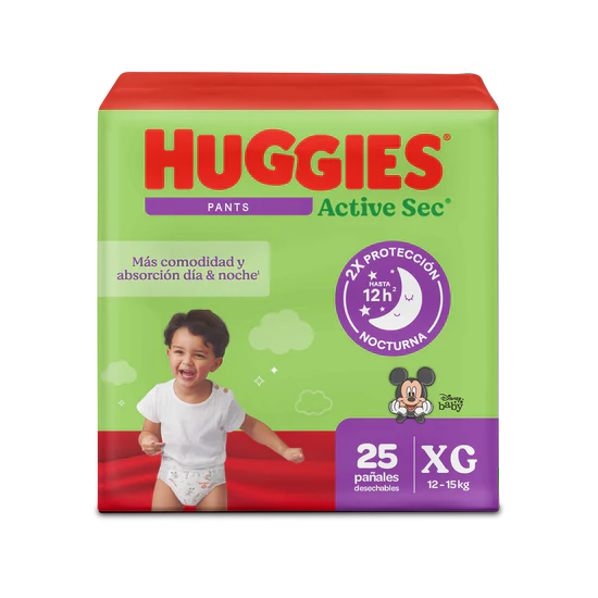 Pan.pants Hugg.active Sec Et.4 Xg 25 Uds