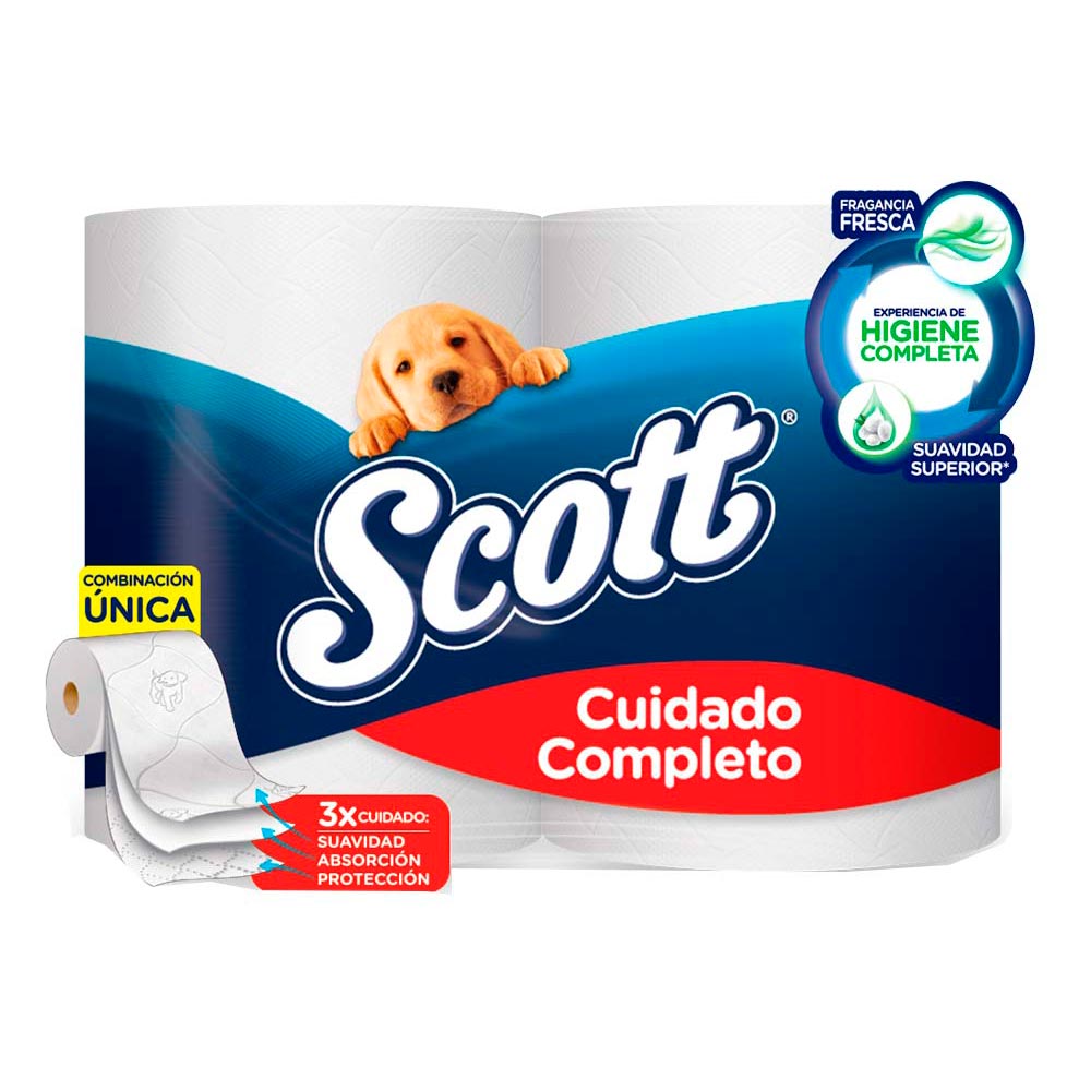 Papel Higiénico Scott Cuidado Completo 4 Unidades
