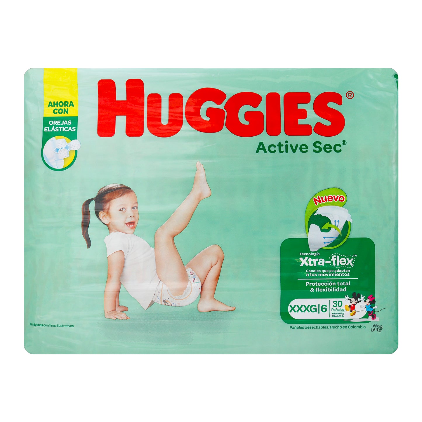 Pañal Huggies Active Seco Etapa 6 Xxxg 30 Unidades