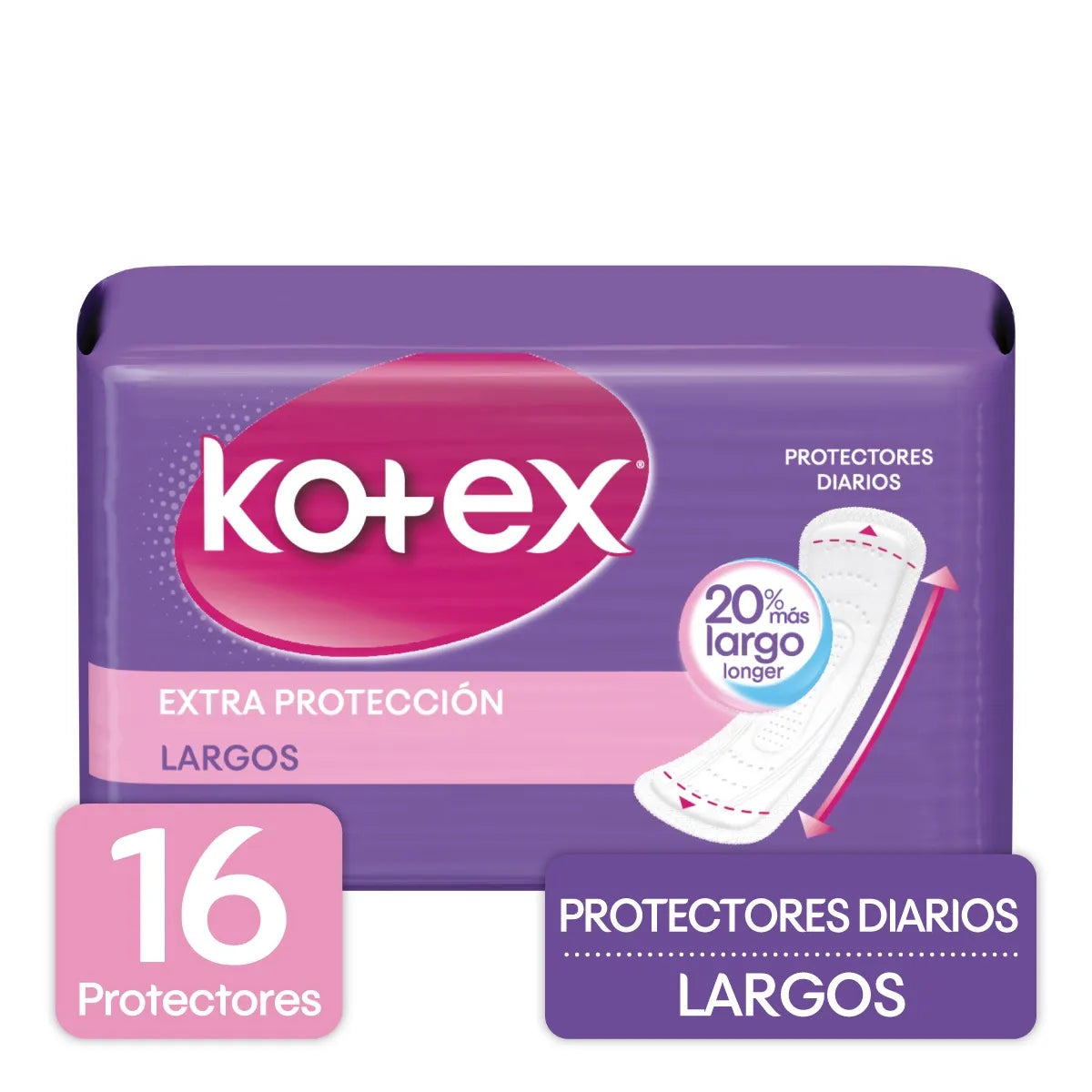 ProtectorES Diarios Kotex Largos 16 Unidades