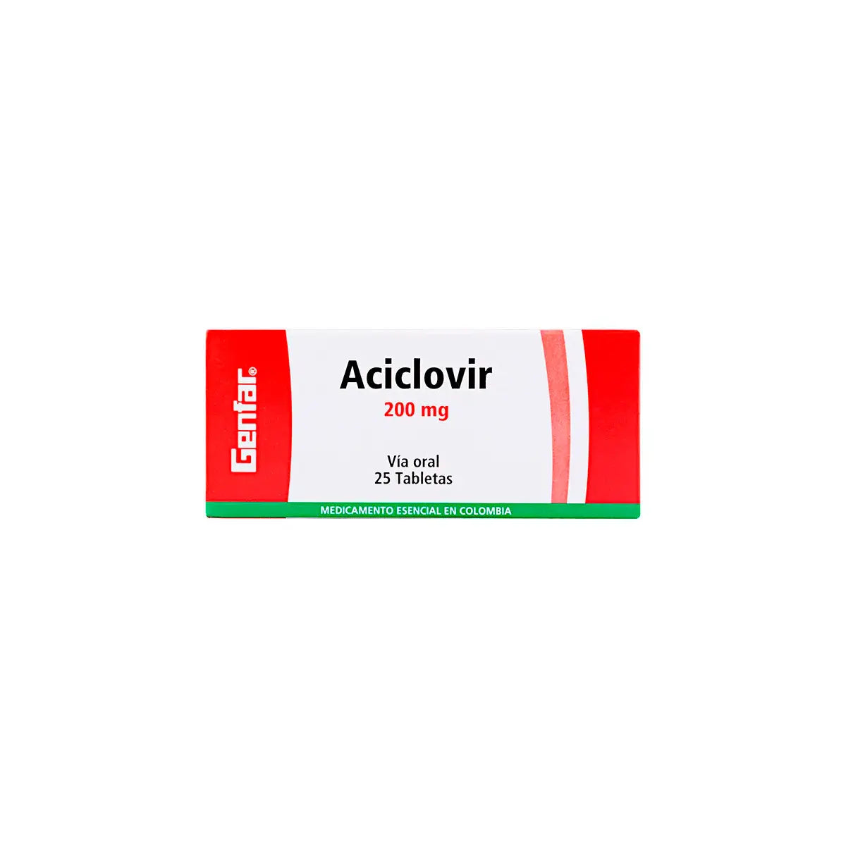 Aciclovir 200 mg 25 Tabletas gF