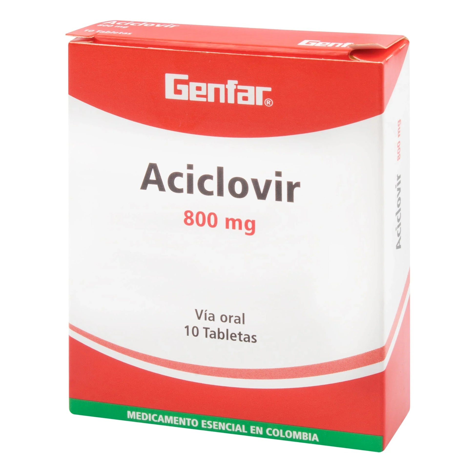 Aciclovir 800 mg 10 Tabletas gF
