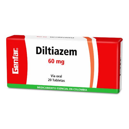 Diltiazem 60 mg 20 Tabletas gF