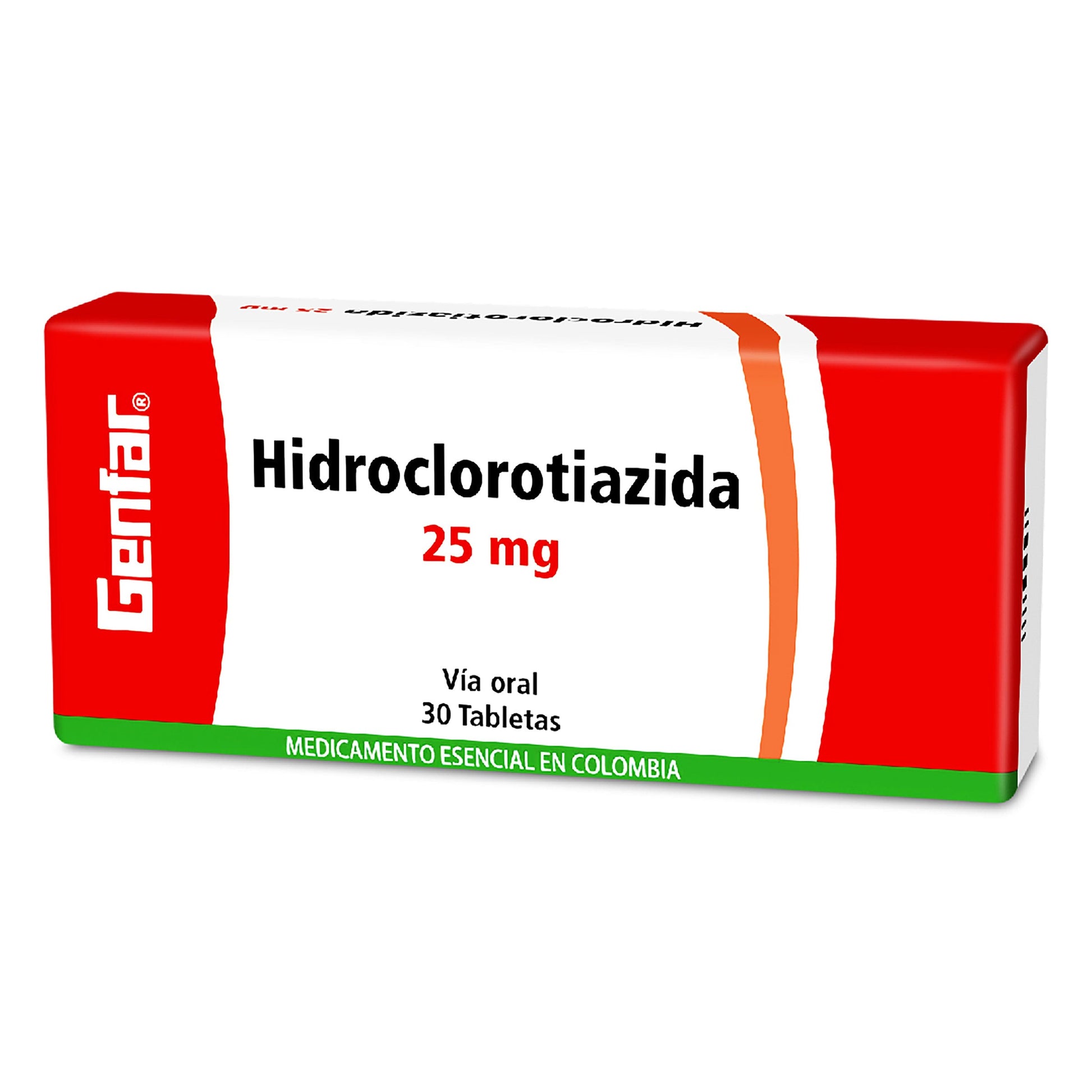 Hidroclorotiazida 25 mg 30 Tabletas gF