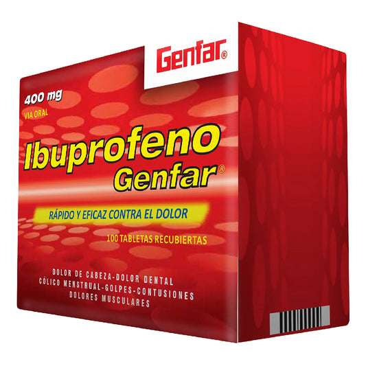 Ibuprofeno 400 mg 100 Tabletas gF