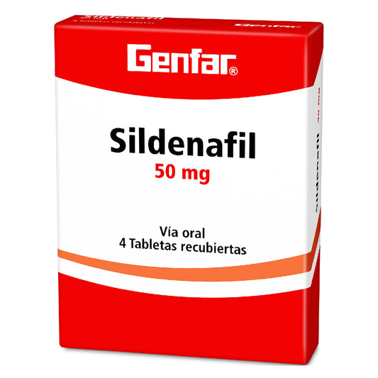 Sildenafil 50 mg 4 Tabletas gF