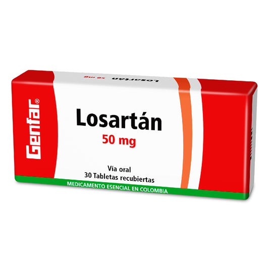 Losartán 50 mg 30 Tabletas gF