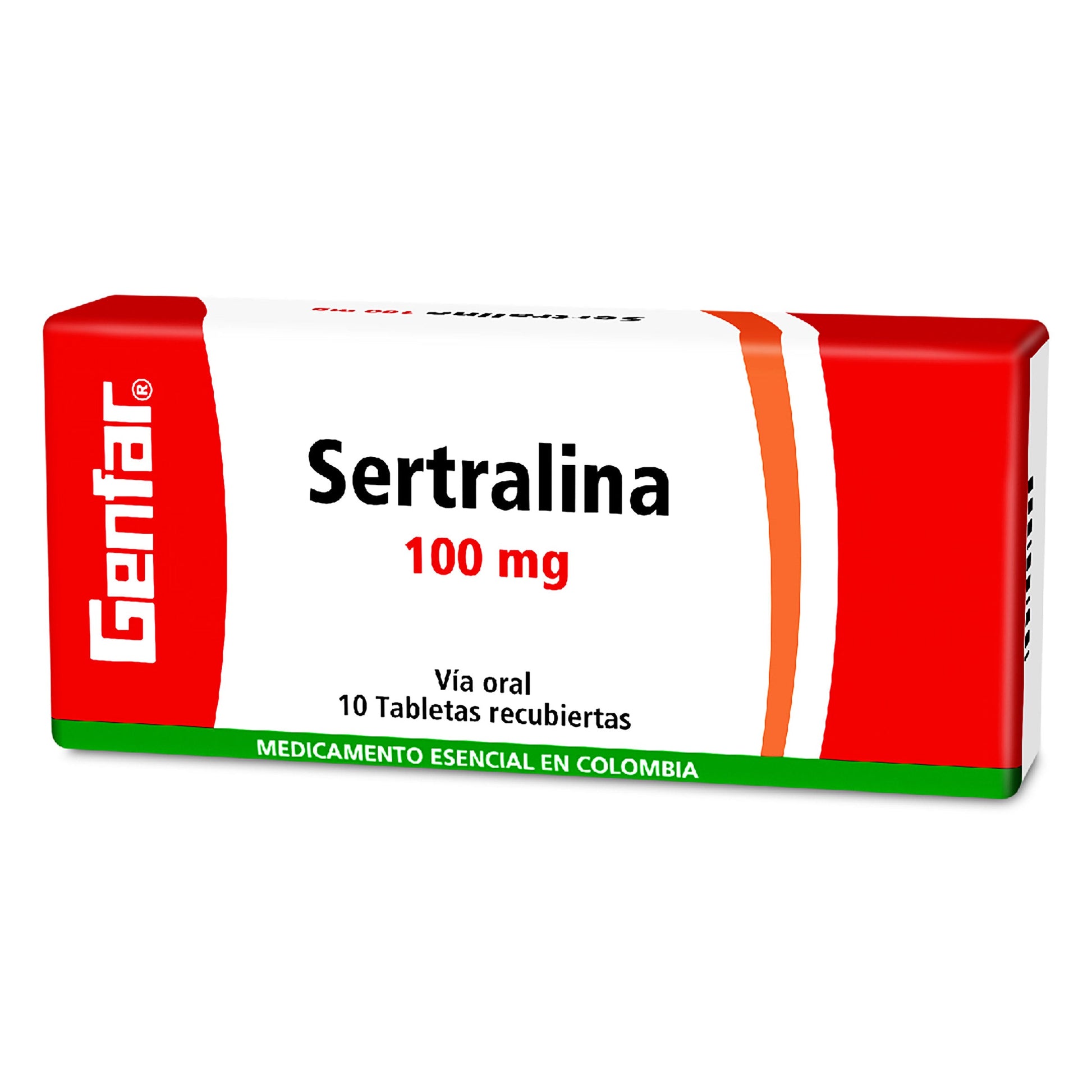 Sertralina 100 mg 10 Tabletas gF