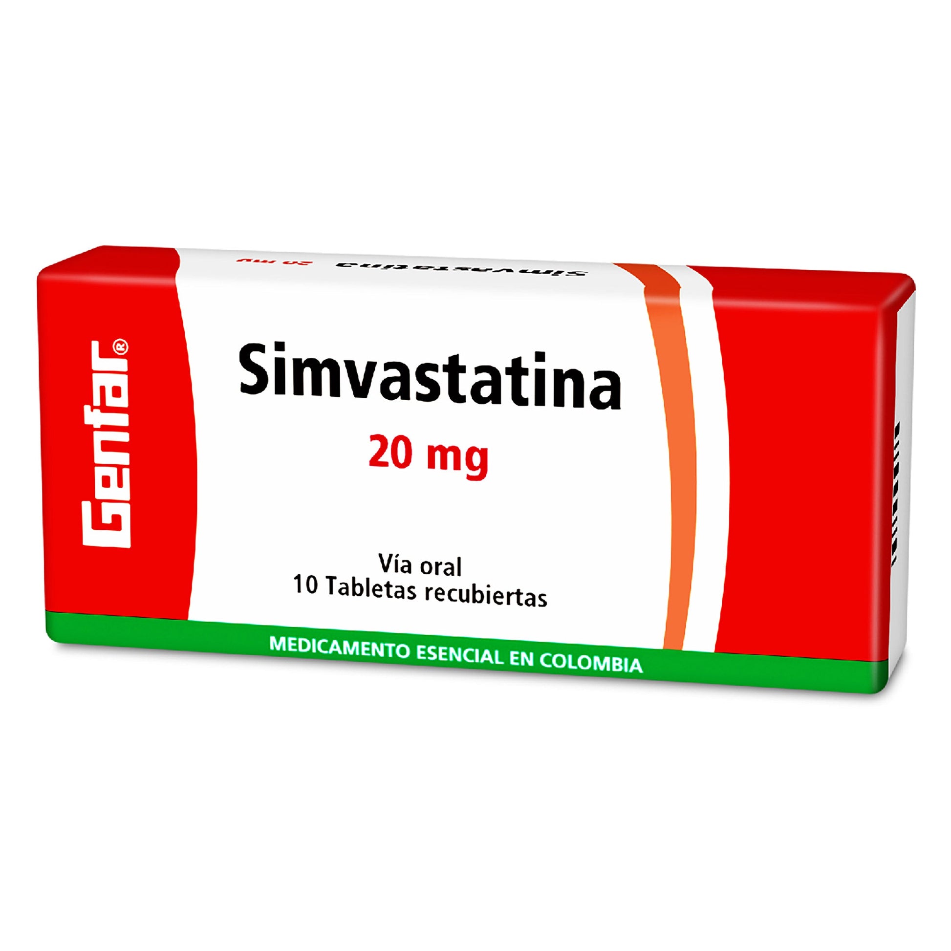 Simvastatina 20 mg 10 Tabletas gF