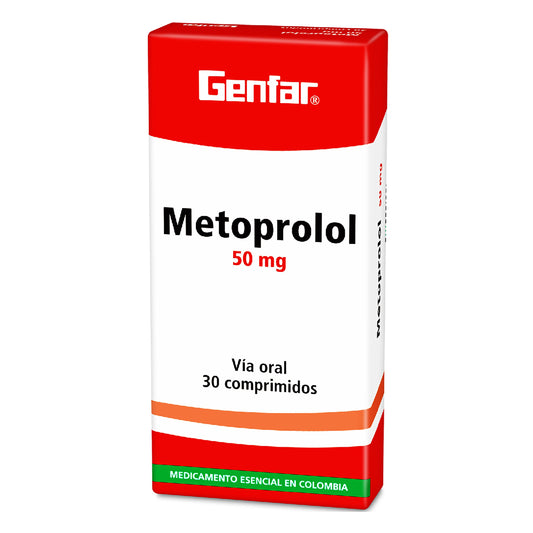 Metoprolol 50 mg 30 Tabletas gF