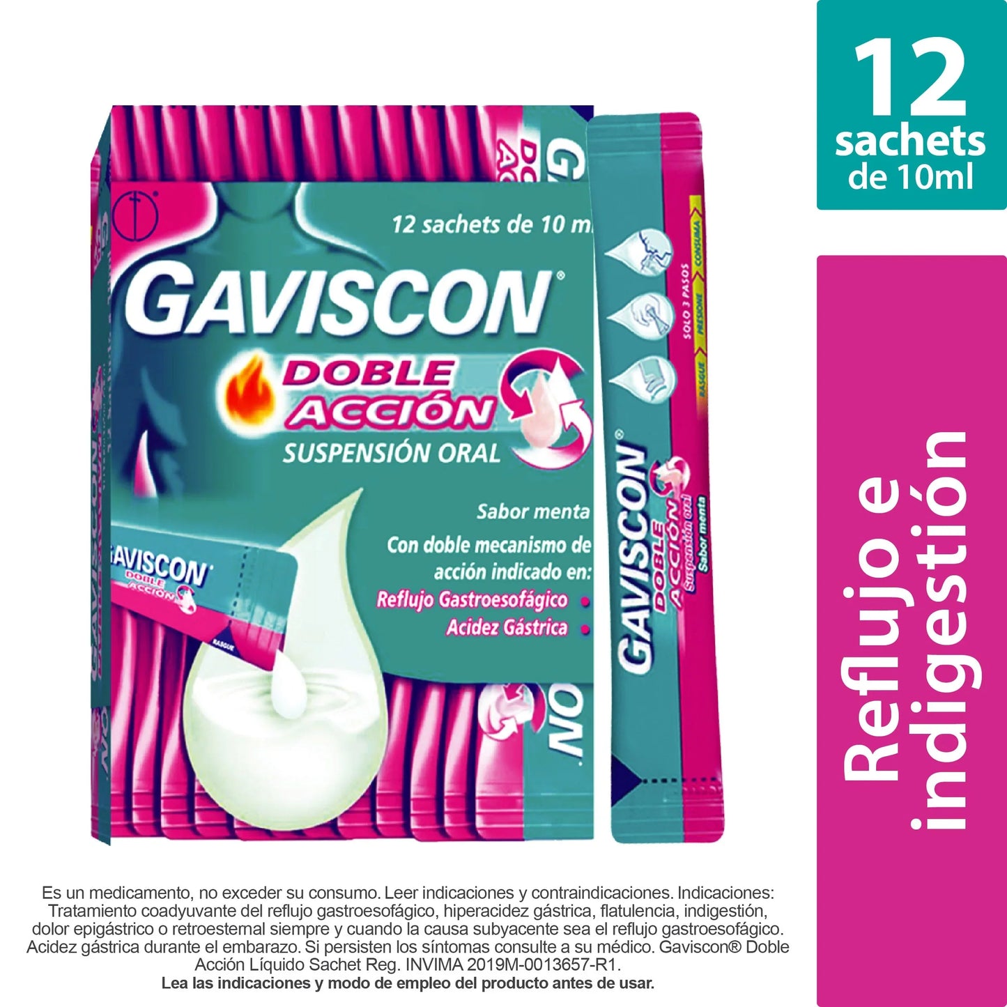 gAVISCON Doble Accion Suspensión.10 ml X 12uds