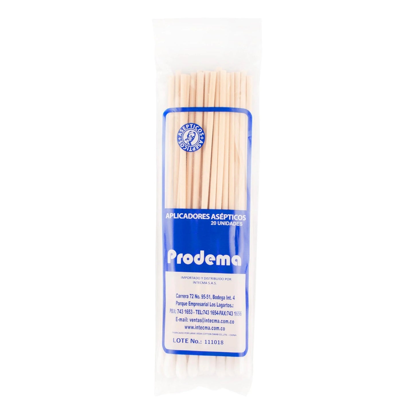 Aplicador Prodema Algodón Madera 20 Unidad