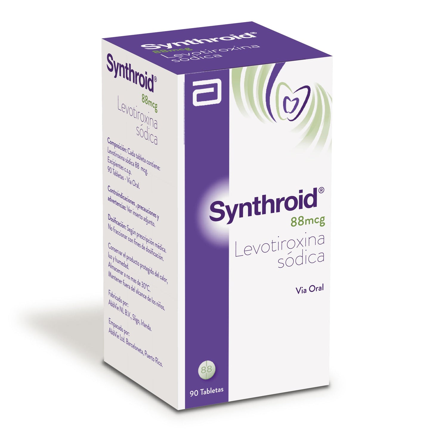 Synthroid 88 mcg Frasco 90 Tabletas