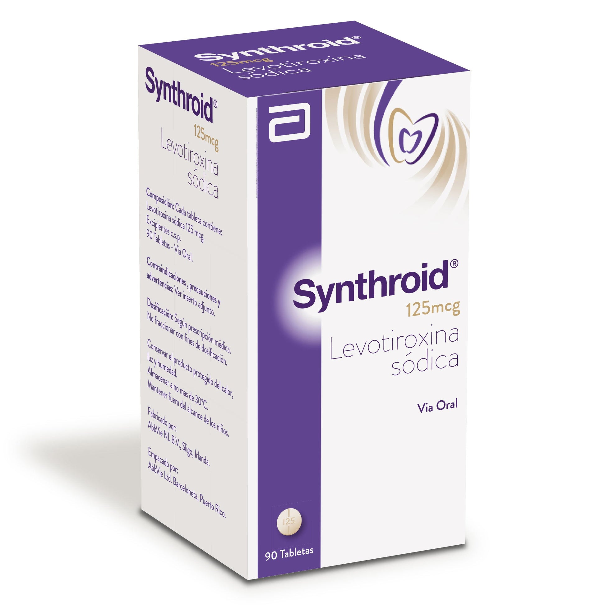 Synthroid 125 mcg Frasco 90 Tbs(pae)