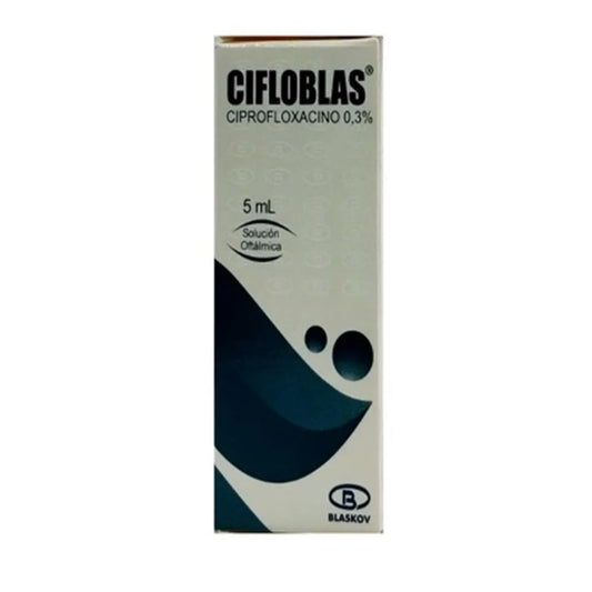 Cifloblas Ciprofloxacino 0.3% Solución Oftálmica 5 Mililitros