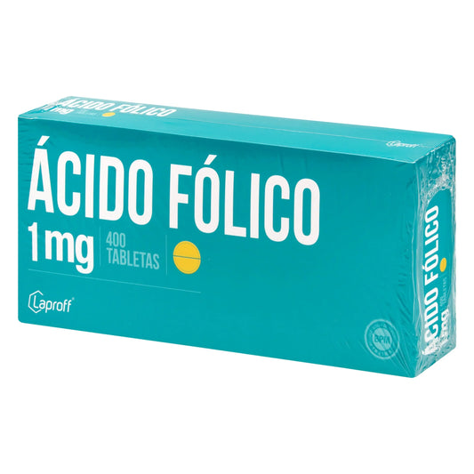 Ácido Fólico 1 mg 400 Tabletas Lp