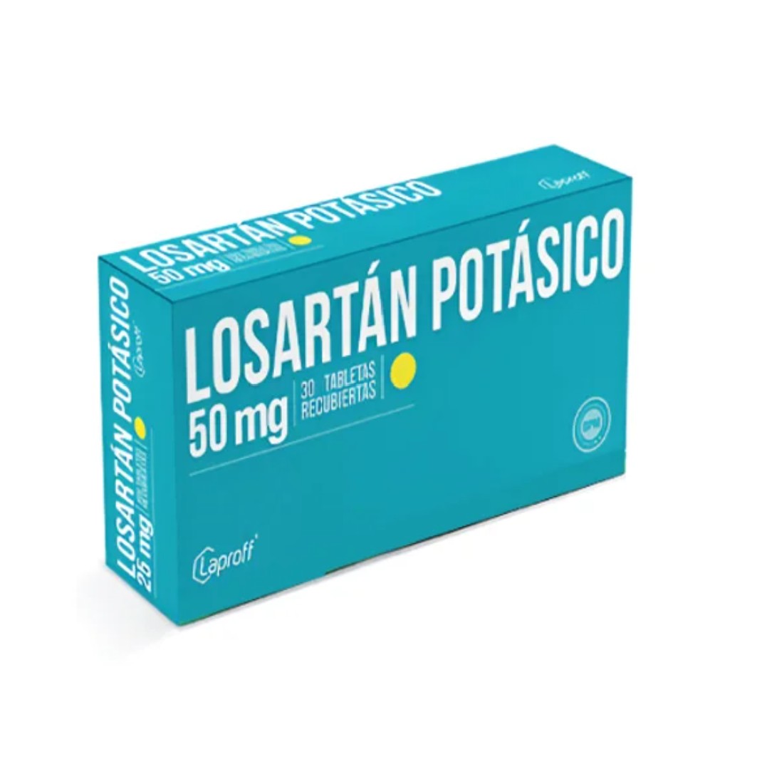 Losartán PotasioICO 50 mg 30 Tabletas Recs Lp