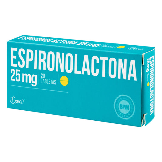 Espironolactona 25 mg 20 Tabletas Lp