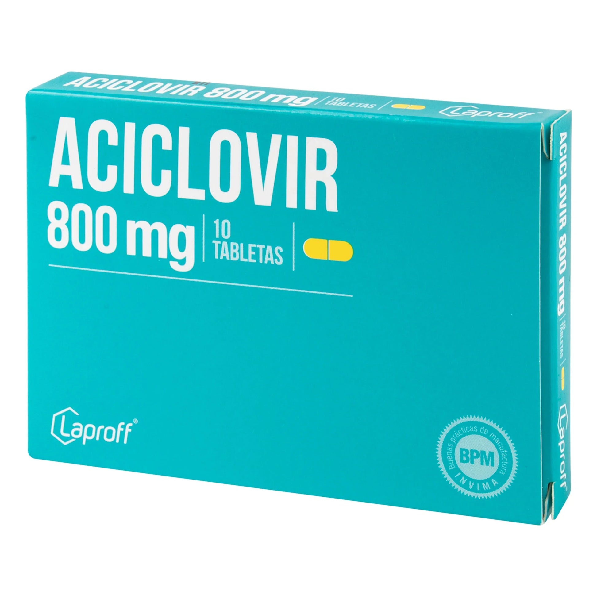 Aciclovir 800 mg 10 Tabletas Lp