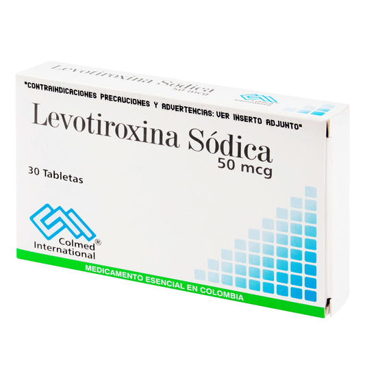 Levotiroxina 50 mcg 30 Tabletas Pc