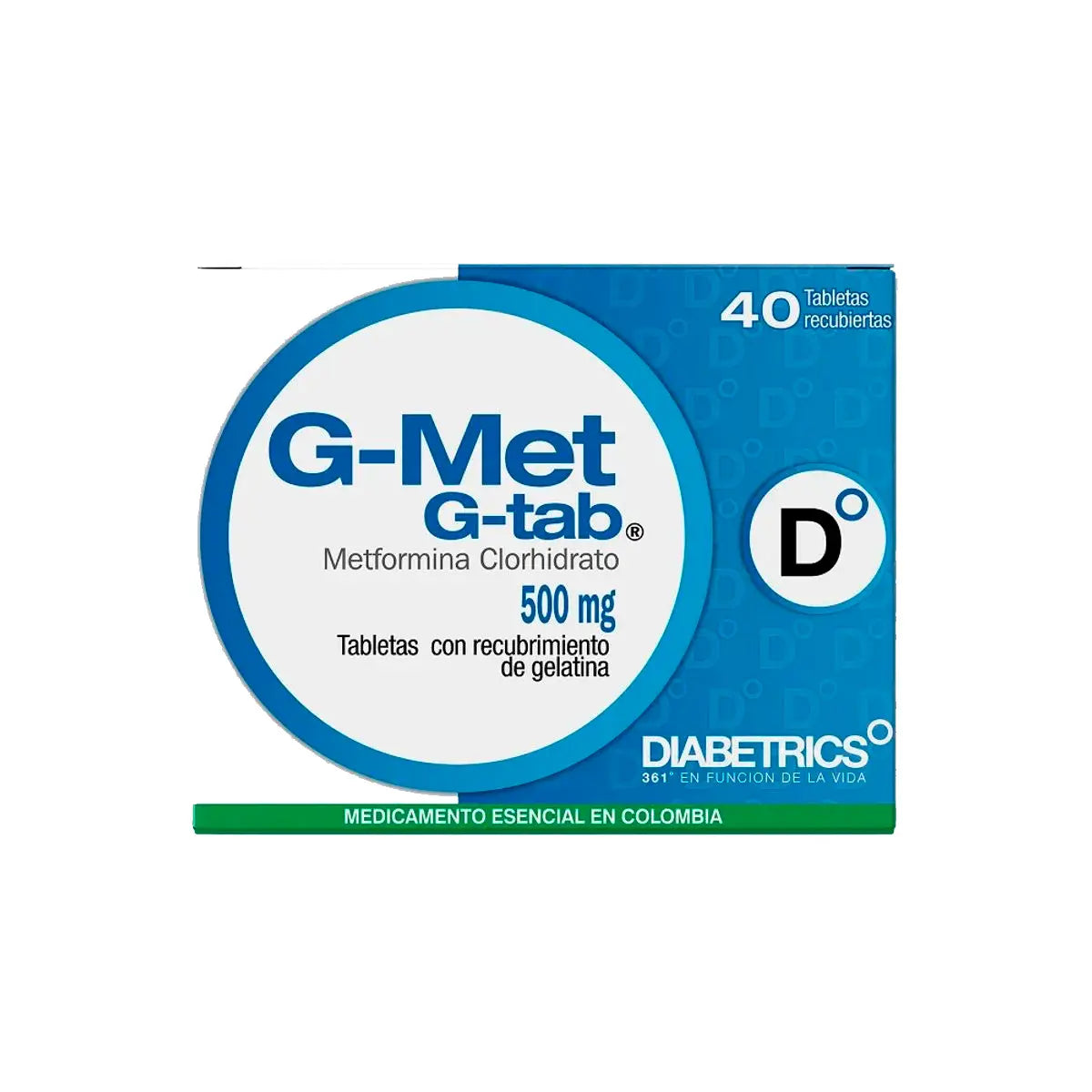 g Met Tabletas 500 mg 40 Tabletas