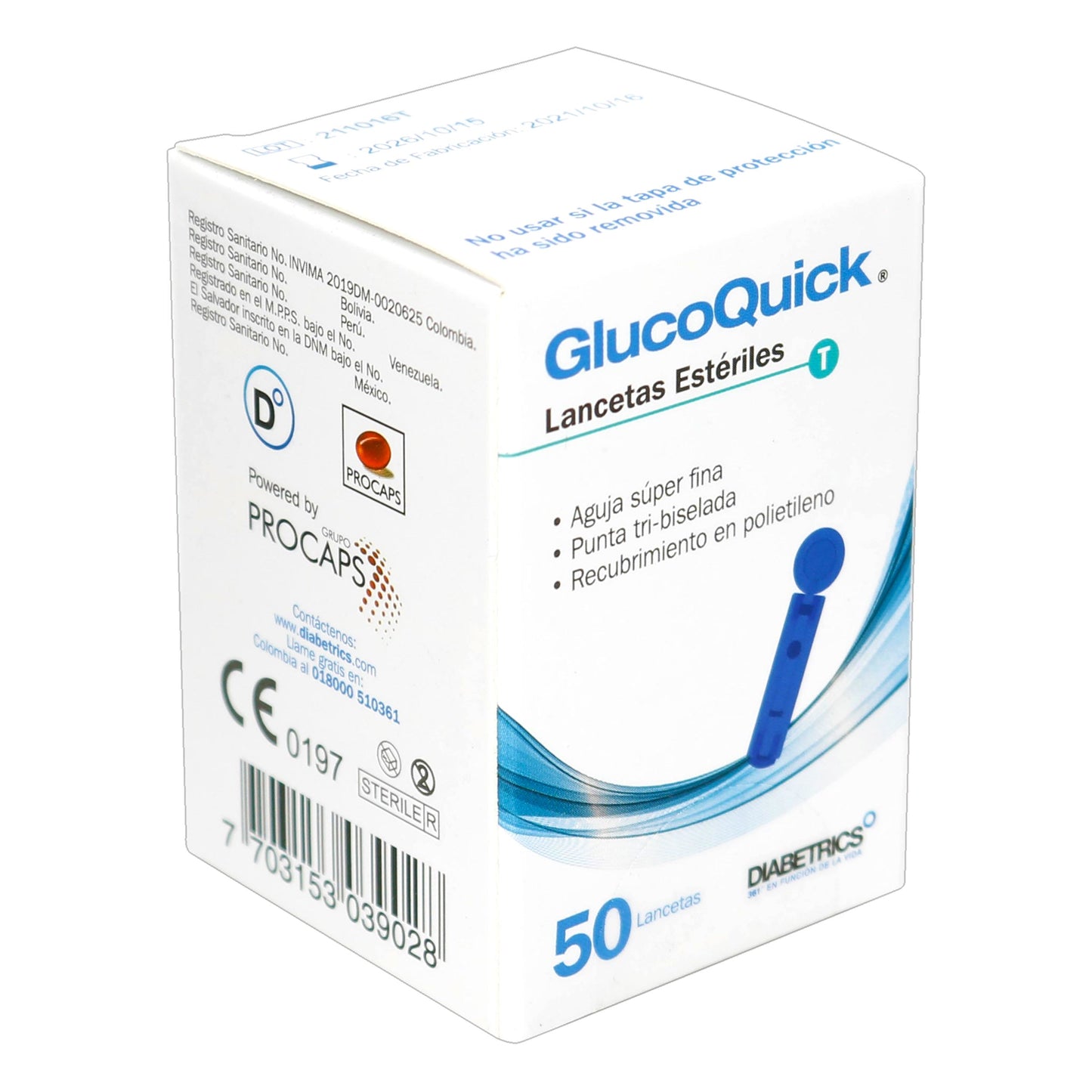 Lancetas gLUCOQUICK Esteriles 50 Unidad