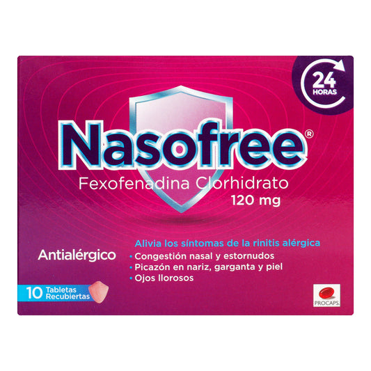Nasofree Fexofenadina 120 mg 10 Tabletas