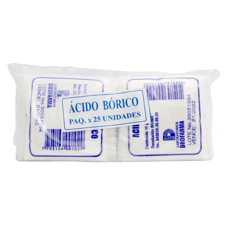 Ácido Bórico 15 Gramos 25 Sobres Drofarma