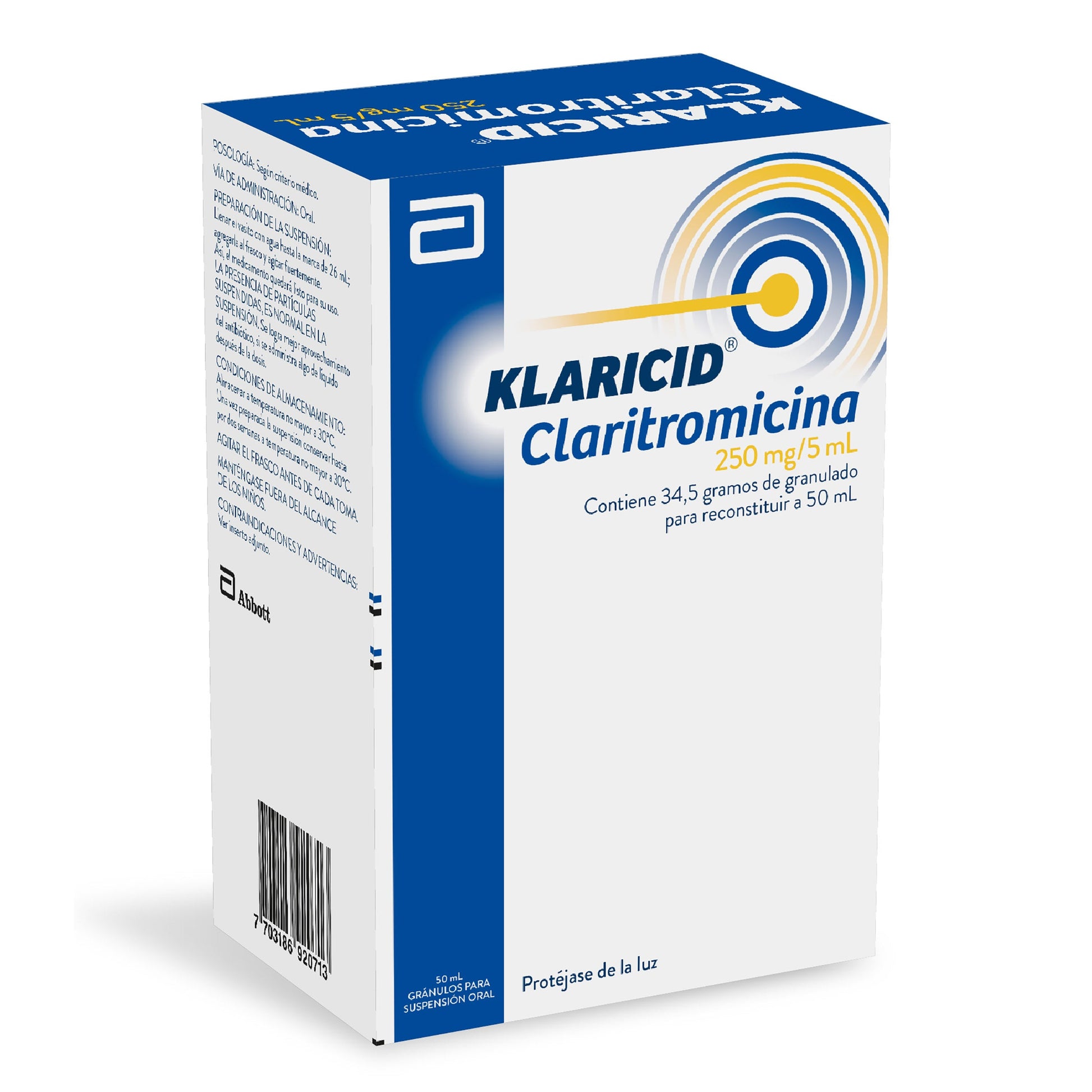 Klaricid 250 mg Suspensión 50 ml(3%+)(A)(PAE)