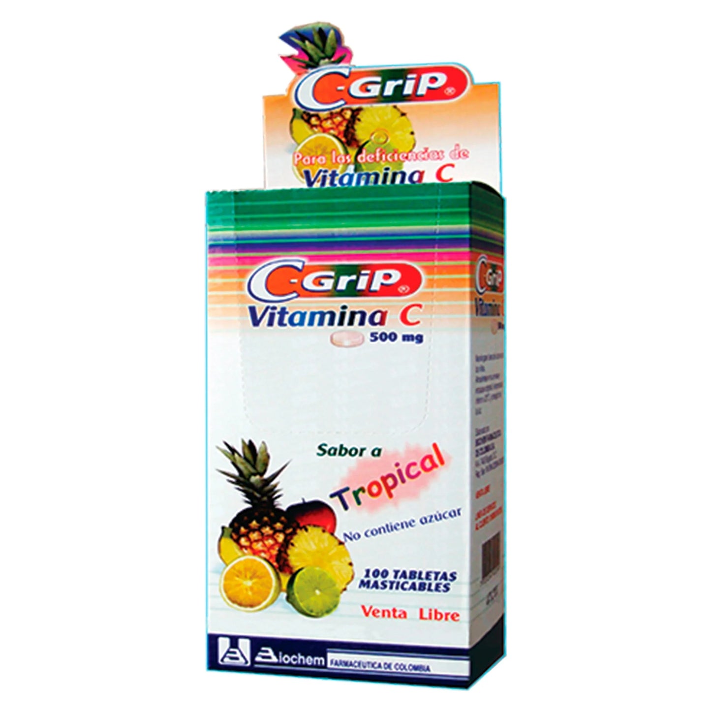 C grIP Vit.C Mast.tropical 100 Tbs