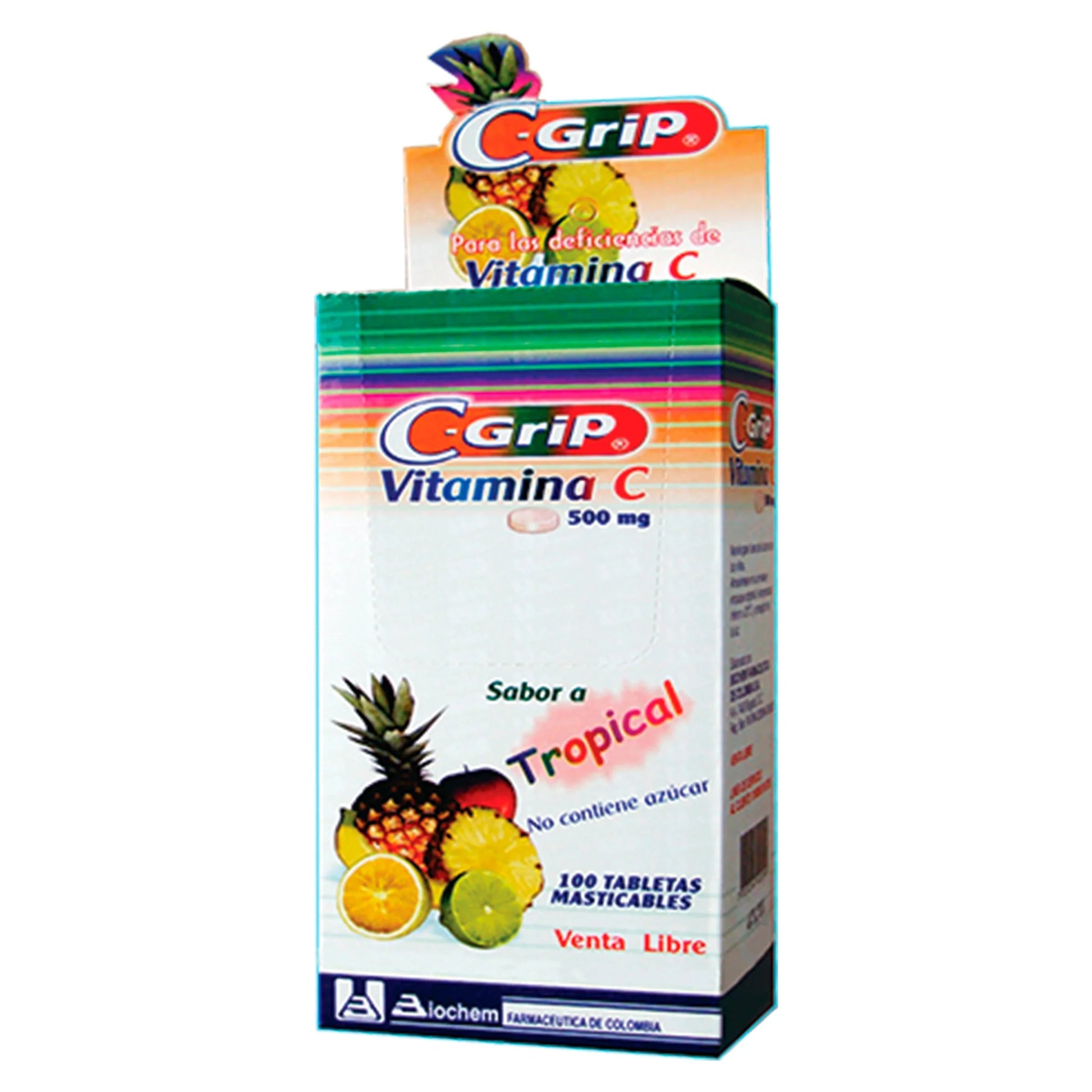 C grIP Vit.C Mast.tropical 100 Tbs
