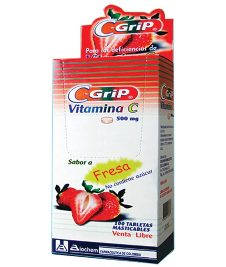 C grIP Vit.C Masticable Fresa 100 Tbs
