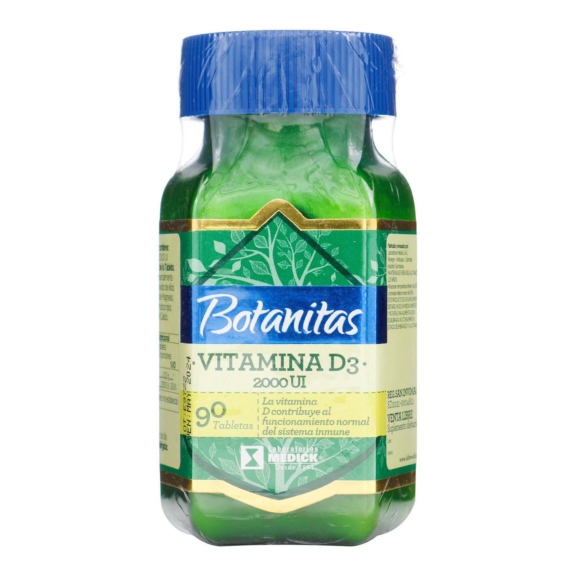 Vitamina D3 2000 UI BotellaANITAS 90 Tbs