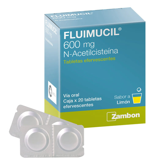 Fluimucil Efervecente 600 mg 20 Tabletas