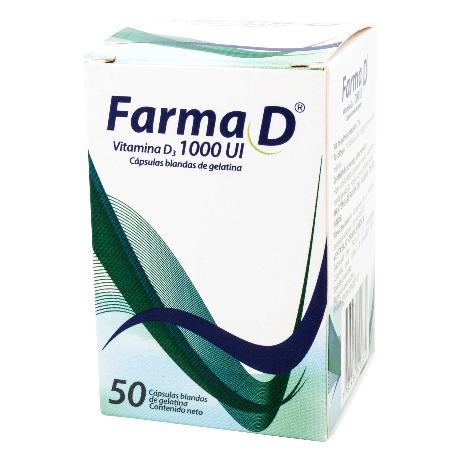 Farma D Vitamina D3 1000ui 50 Cápsula