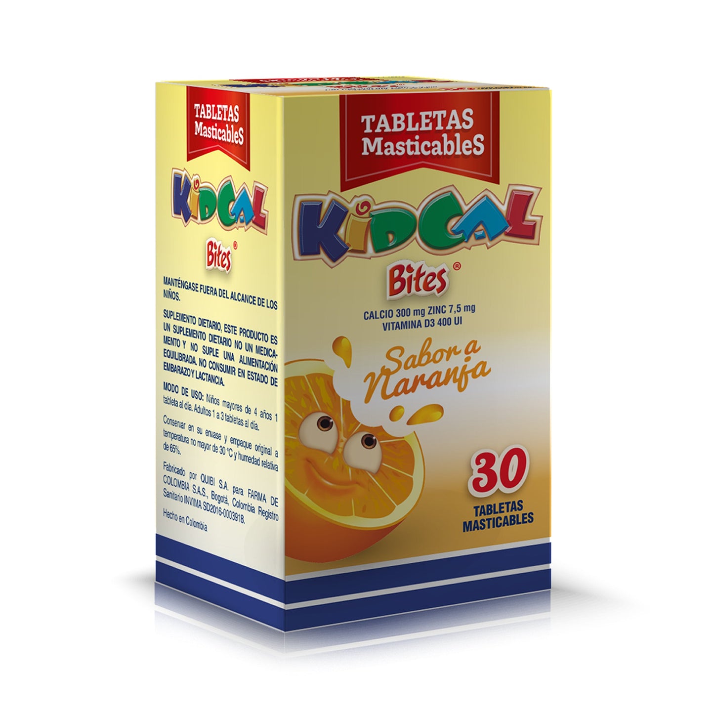 Kidcal Bites Naranja 30 Tabletas