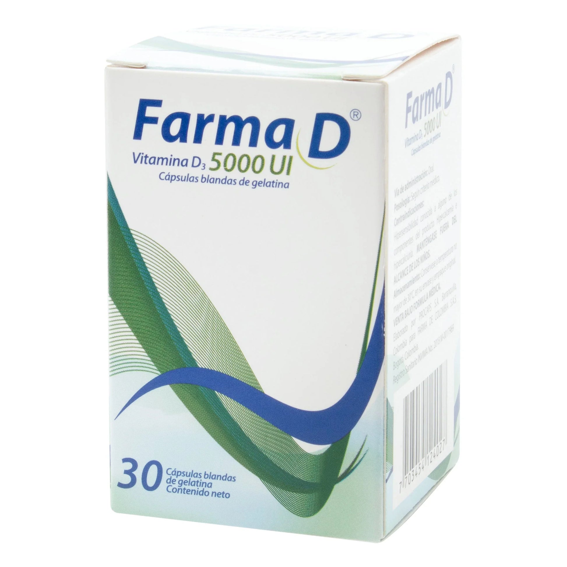 Farma D Vitamina D3 5000 UI 30 Cápsulas