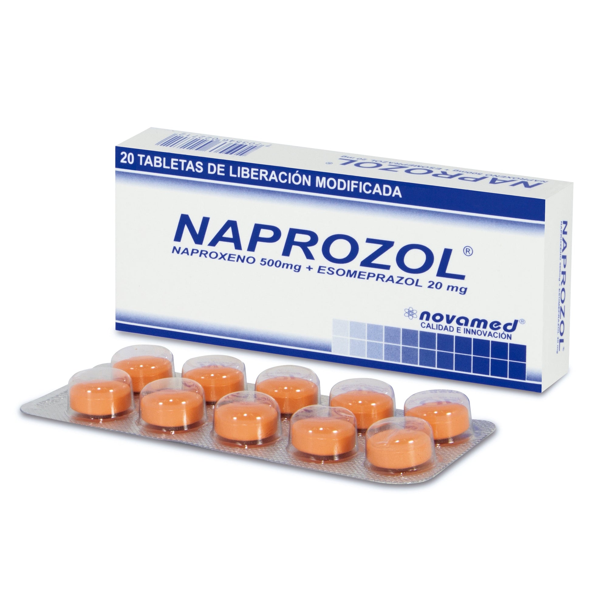 Naprozol 500 mg 20 Tabletas