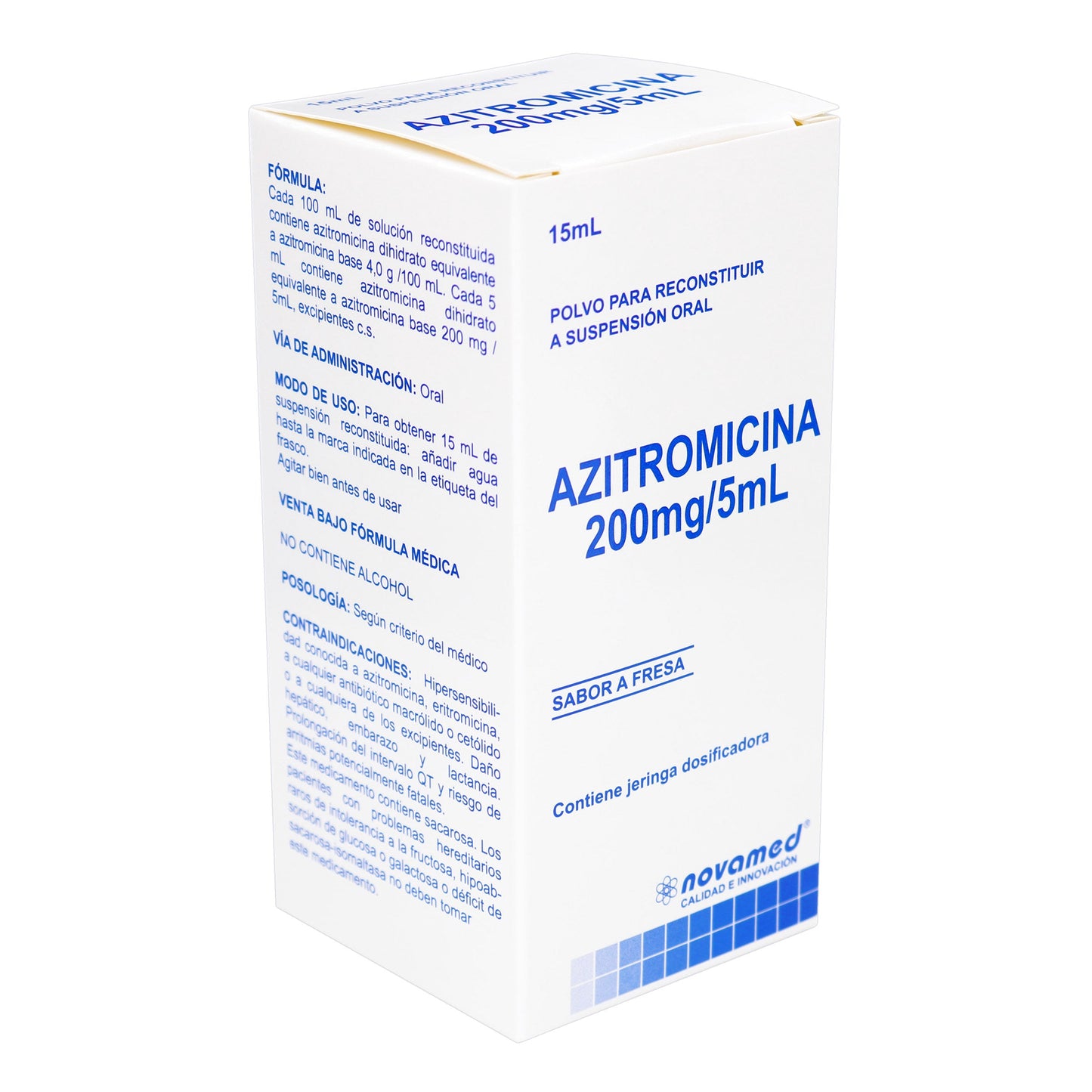 Azitromicina 200 mg/5ML Suspensión.ORAL 15 ml