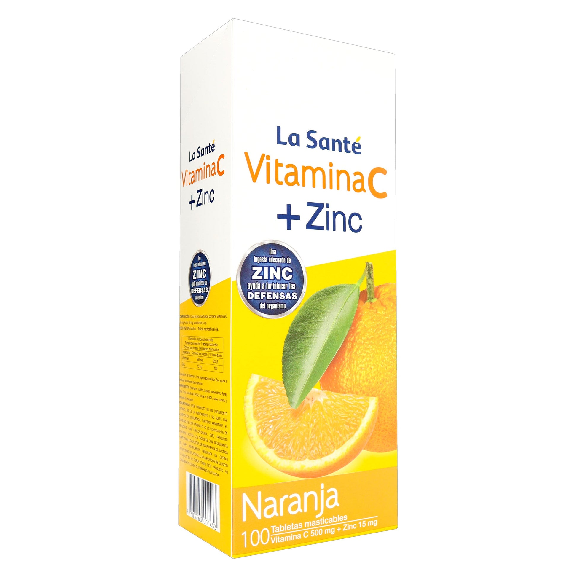 Vitamina C 500mg + Zinc Nar 100tbs Mast