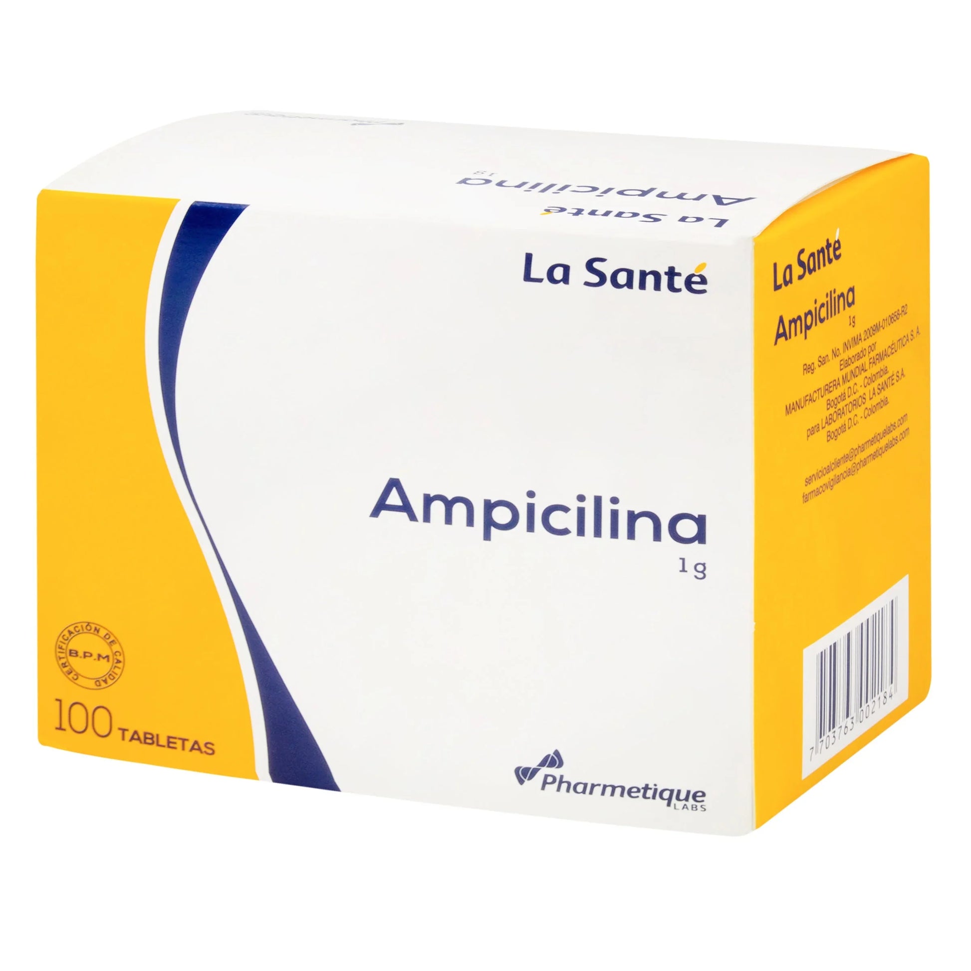 Ampicilina 1 gr 100 Tabletas Ls