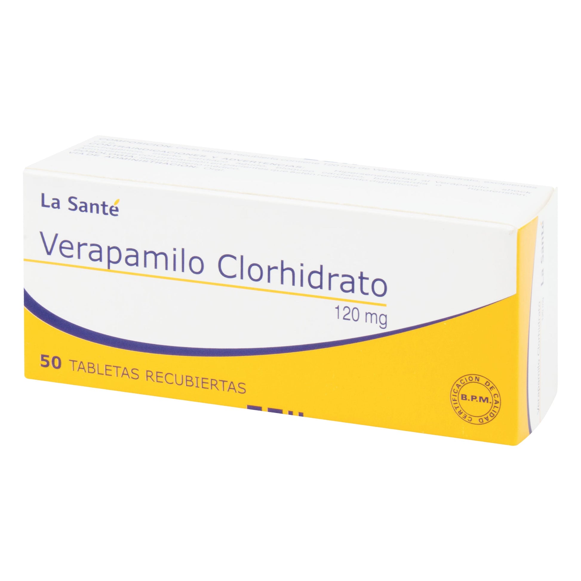 Verapamilo 120 mg 50 Tabletas Ls