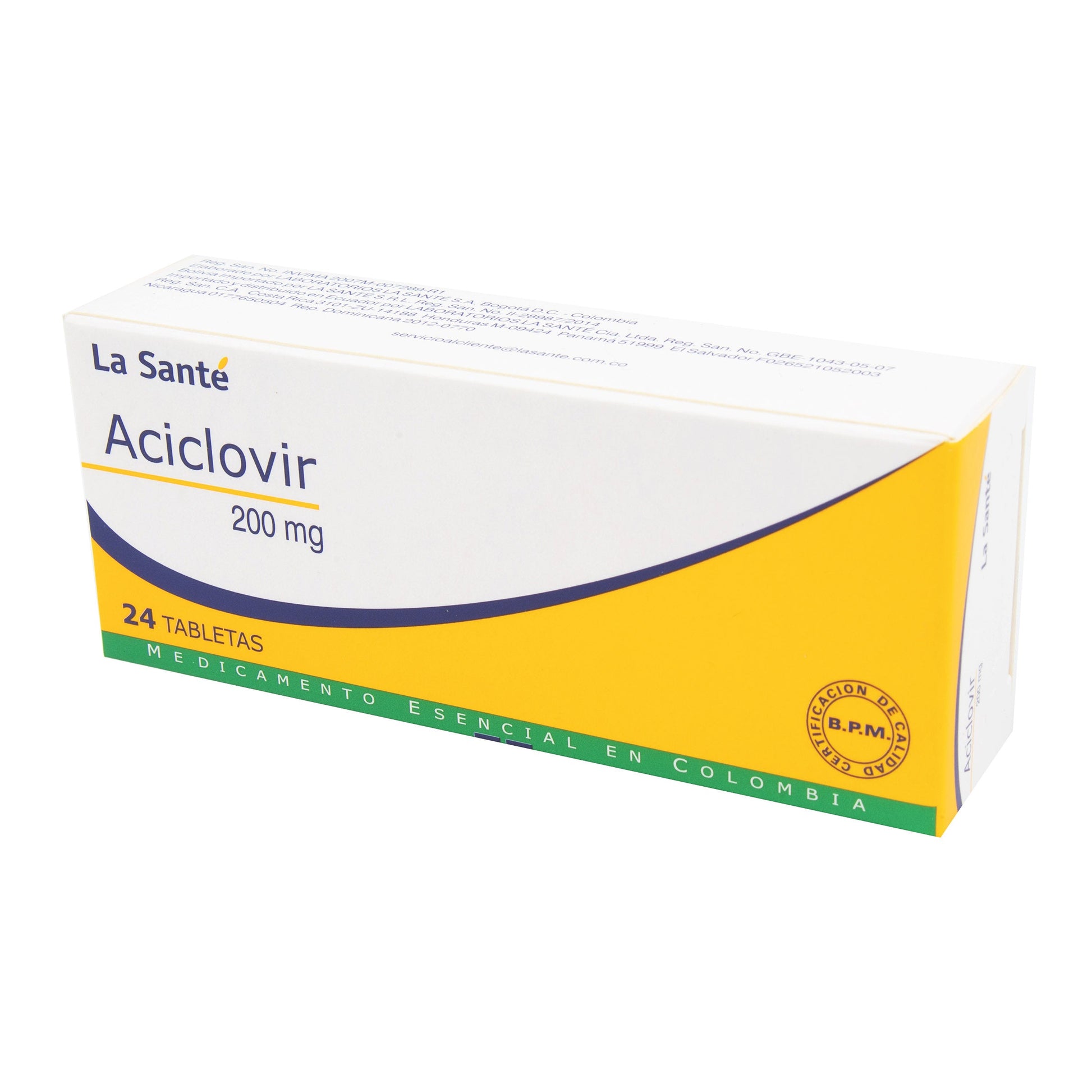 Aciclovir 200 mg 24 Tabletas Ls