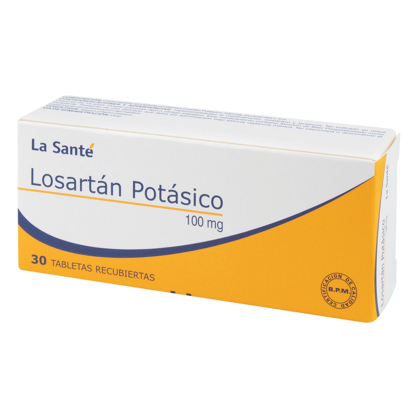 Losartán PotasioICO 100 mg 30 Tbs Ls