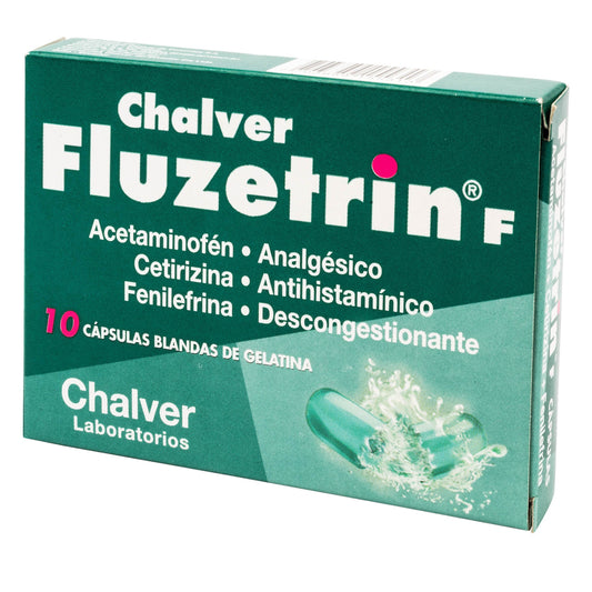 Fluzetrin F 500 mg 10 Cápsulas Cbg
